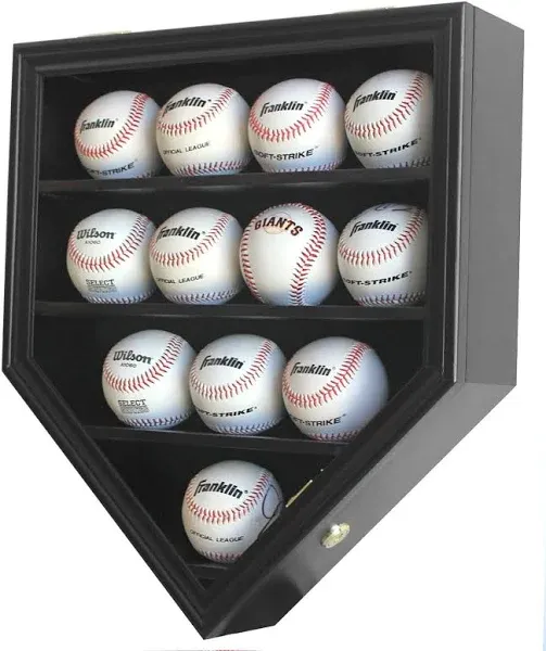 Felt-Backed 12-Ball Case with Secure Gold Locks | Showcase Autographed Baseballs