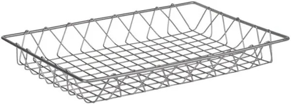 Get Melamine Wire Baskets Gray 18 inch x 12 inch Wire Pastry Basket 2 inch Deep IR-903GR