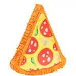 BLUE PANDA Pizza Pinata - Food Themed Birthday Party Decorations, Table Centerpiece (Small, 16.5 x 13.5 x 3 in)