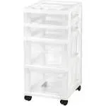 IRIS USA MC Plastic Storage Drawer, 4, White 4 Drawer