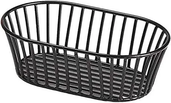 G.E.T. 4-31892 Black 8.5&#034; x 5.5&#034; Stackable Tuscan-Style Oblong Wire Basket Ir...