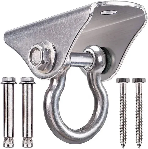 BeneLabel Permanent Antirust Stainless Steel Heavy Duty Swing Hanger, 1000 LB Capacity, 2 Screws for Wooden and 2 Expansion Bolts for Concrete