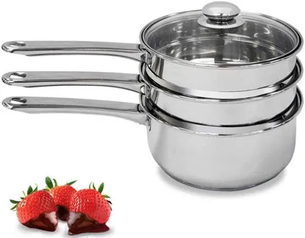 Double Boiler &amp; Steam Pots for Chocolate and Fondue Melting Pot, Candle Makin...