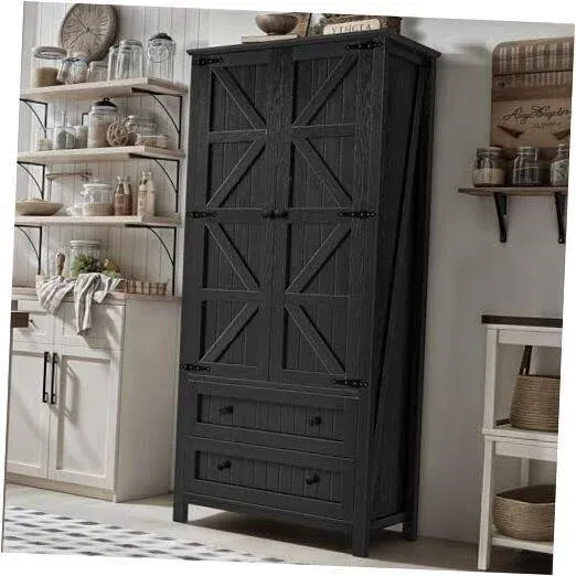 Dwvo Farmhouse Kitchen Pantry Cabinet