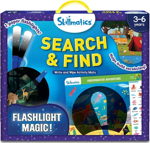 Skillmatics Preschool Learning Activity - Search and Find Flashlight Magic, Educational Game for Kids, Toddlers Who Love Toys, Art & Craft Activities, Gifts for Kids Ages 3, 4, 5, 6