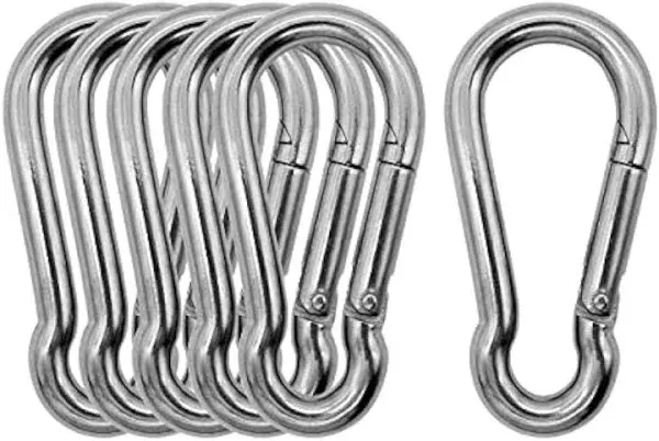 Marine Grade 316 Stainless Steel Carabiners Heavy Duty, Durable & Rust-Free Clips for Gym, Swing, Dog Leashes, Hammocks, Keychains, and More