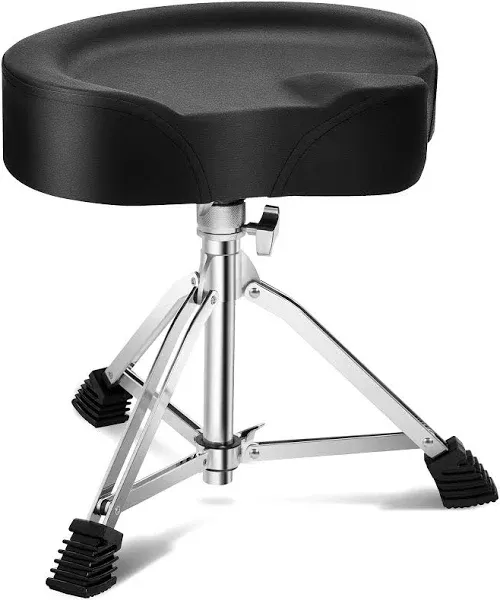 AODSK Heavy Duty Drum Throne Seat for Adult Drummers Height Adjustable and Rotatable,Comfortable PU Surface Motorcycle Style Stool