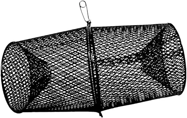 Torpedo Minnow Fish Trap Mesh Black - Portable &amp; Durable