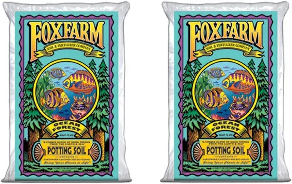 FoxFarm Ocean Forest Potting Soil, 1.5cu ft (Pack of 4) - Light, Aerated Texture, Designed for All Container Plants - pH Adjusted for Optimal Nutrient Uptake, Effectively Retains Moisture