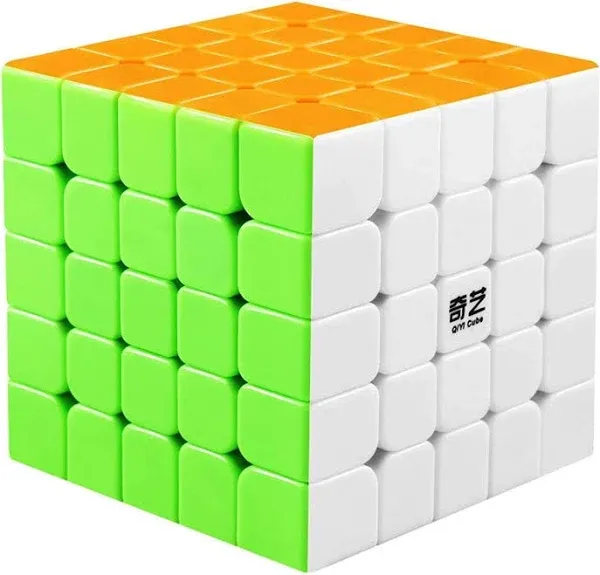 Coogam Qiyi 5x5 Speed Cube Stickerless Magic Puzzle Toy Gift for Kids and Adults Challenge (Qizheng S Version)