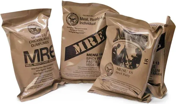 ULTIMATE MRE, Pack Date Printed on Every Meal - Meal-Ready-To-Eat. Inspected Certified by Western Frontier. Genuine Mil Surplus. (4-Pack)