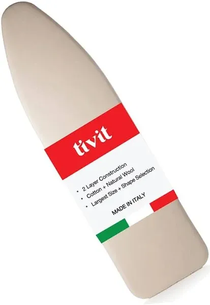 Tivit Ironing Board Cover 18 x 49 Made in Italy Wide Chemical Free Eco-Friendly Padded Covers