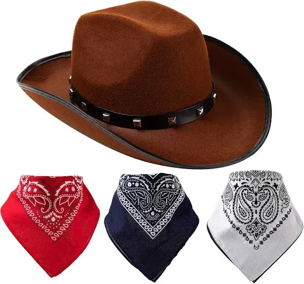 Spooktacular Creations Cowboy Hat and 3 Pcs Bandana