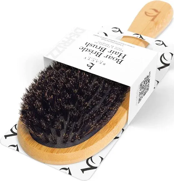 Boar Bristle Hair Brush - Smoothing Hair Brush for Men, Women &amp; , Soft Bristl...