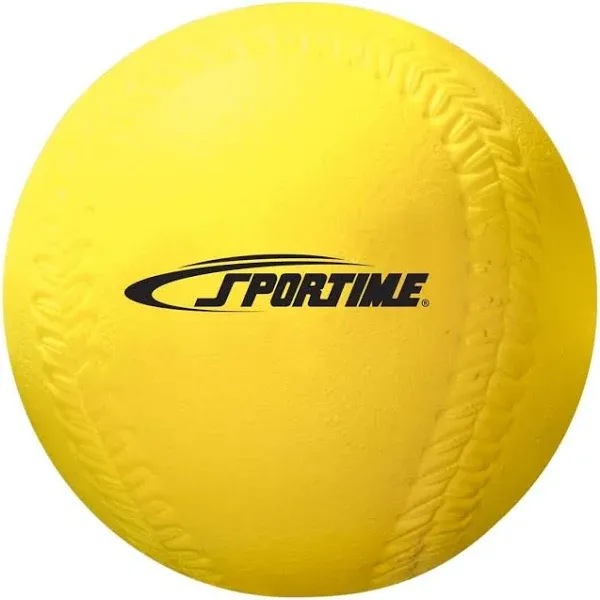 Sportime - 9185 Coated Foam Softball - High-Visibility Yellow (item brand name print color may vary), 3-7/10"