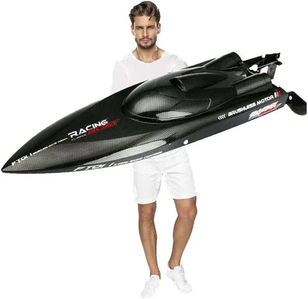 SOWOFA Laggest RC Speed Boat 2.4G 4WD 55KM/H Remote Control Brushless Watercraft for Hobbies Adult Favor 25.5Inches Feilun FT011