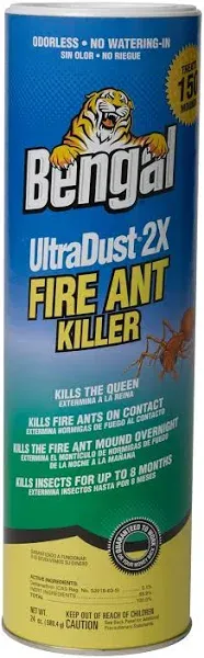 Bengal UltraDust 2X Fire Ant Killer, Odorless No Watering-in, Kills The Queen, 1