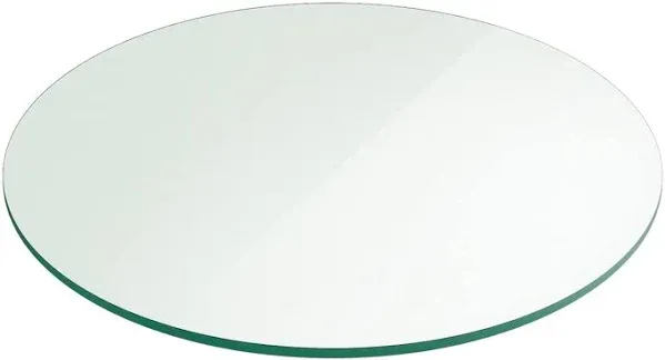 Round Glass Table Top Thick Tempered Beveled Edge by Fab Glass and Mirror