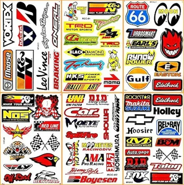 RICEFINE Cars Motorsport Nos Gulf Hot Rod Nascar Drag Racing Vinyl Graphic Decals Stickers