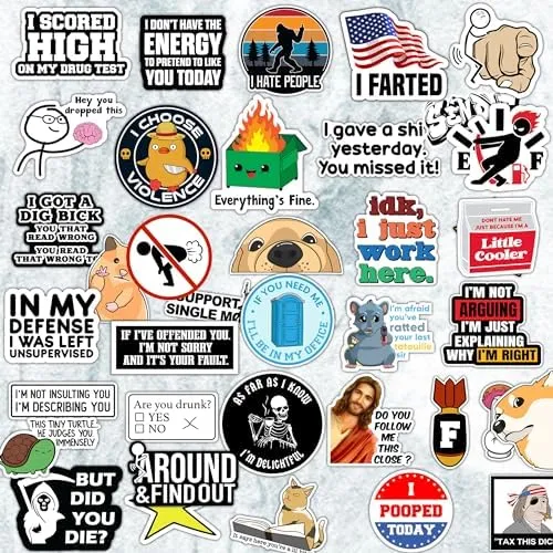 Shop 120pcs Funny Prank Meme Stickers