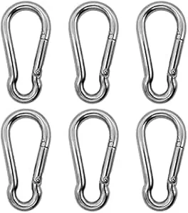 Marine Grade 316 Stainless Steel Carabiners Heavy Duty, Durable & Rust-Free Clips for Gym, Swing, Dog Leashes, Hammocks, Keychains, and More