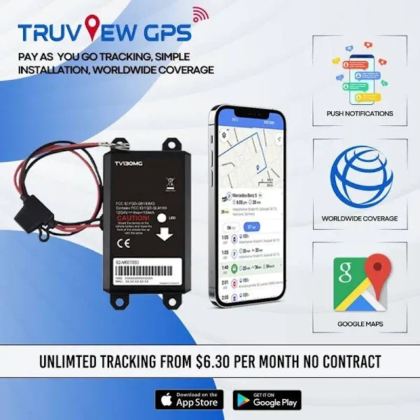 TV130 Vehicle GPS Tracker - Self Installation, Cost-Effective - Pay As You Go Car Tracking Device, Real-Time 4G LTE Tracker for Fleet, Van, Caravan, Motorbike, Car - 24/7 Customer Support.