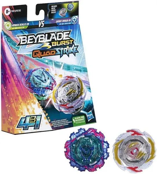 Beyblade Burst QuadStrike Gambit Dragon D8 and Ambush Achilles A8 Dual Pack 4/1