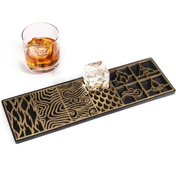 New Ash Harbor Clear Ice Cube Design Tray Ice Cube Stamp W/ Bag