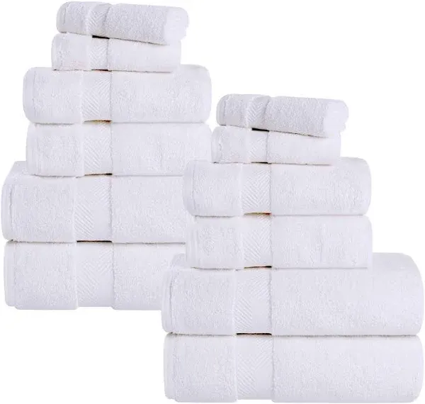 Superior Zero Twist Cotton 12 Piece Towel Set