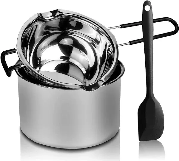 Zalaxt Double Boiler Pot Set Stainless Steel Melting Pot with Silicone Spatula for Melting Chocolate