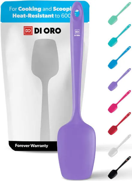 di Oro - Silicone Spoon - 600F Heat-Resistant Spatula - Seamless Design - Pro-G