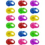 Super Z Outlet Flashing Colorful LED Light Up Bumpy Jelly Rubber Rings Finger Toys for Parties, Event Favors, Raves, Concert