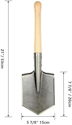 Mastiff Gears® Battle Wolf Shovel, Remodeled Sapper Shovel with Hardwood Handle, for Camping, Hiking, Fishing, Self-Defence and Emergency