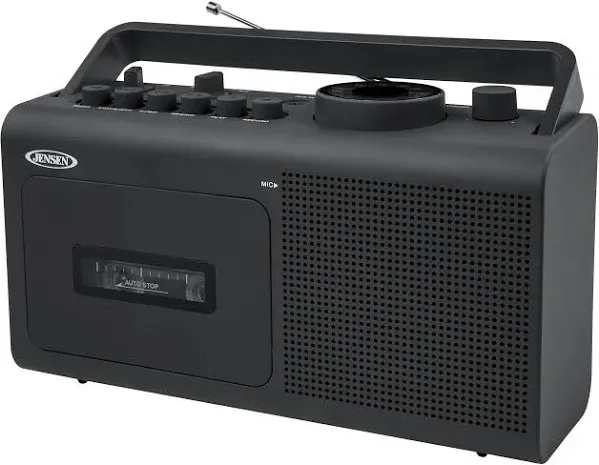 Jensen MCR-250 Portable AM/FM Radio Cassette Recorder/Playe<wbr/>r, Black