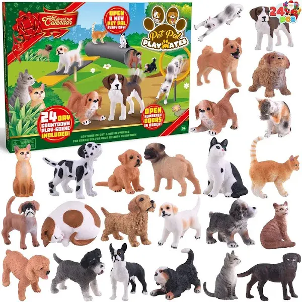 JOYIN Christmas Advent Calendar 2024, Dog Cat Advent Calendar,24 Days Countdown Calendar with Dog Cat,Christmas Party Favor Gifts, Animal Advent Calendar, Advent Calendar for Kids Toddlers, Xmas Gifts