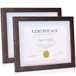 Emfogo Picture Frames 8.5x11 Certificate Frames with Stand Rustic Wood Document