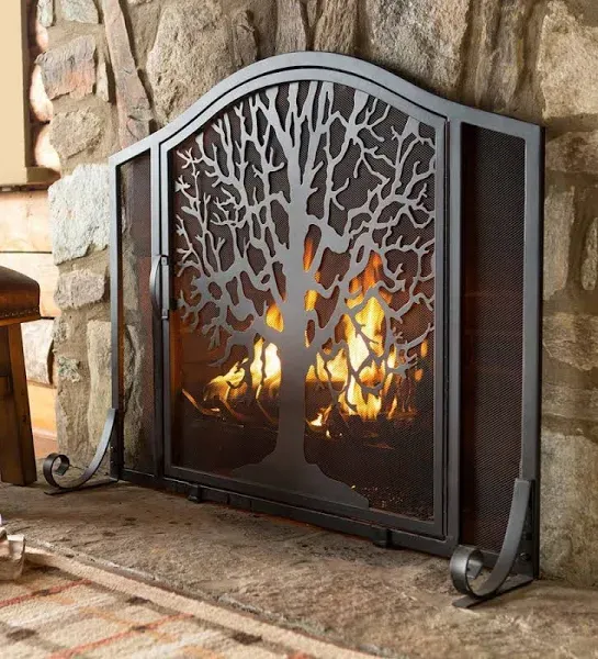 Andover Mills Kittleson Iron Tree of Life Fireplace Screen