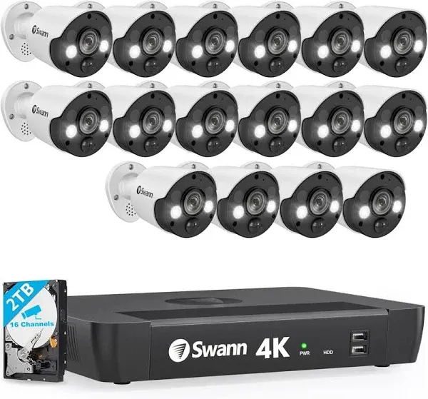 Swann Pro Series 16-Channel 4K Ultra HD NVR Security Surveillance System