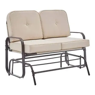 Barton Outdoor 2 Person Rocking Patio Glider Bench Swing Loveseat Seating