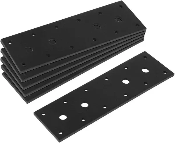 MOUNTAIN_ARK 6pcs Black Flat Tie Mending Plate, Length: 8Â½ inch, Width: 2â inch Steel Straig