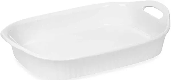 Corningware French White III Ceramic Oblong Casserole Dish