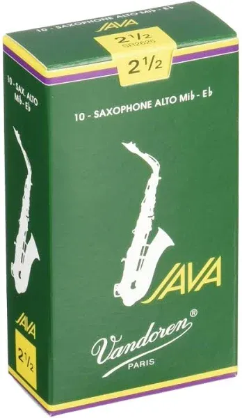 Vandoren Alto Saxophone Reed, JAVA Green (SR262)