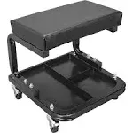 Rolling Creeper Garage/Shop Seat Padded Mechanic Stool with Tool Tray Storage