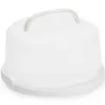 Juvale Round Cake Carrier with Lid and Handle, Dessert Container for Pie, Cupcakes (12 x 5.9 In)