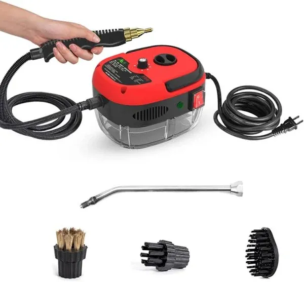 2500W Portable Handheld Steam Cleaner High Temperature Pressurized Steam Cleaning Machine with Brush Heads for Kitchen Furniture Bathroom Car