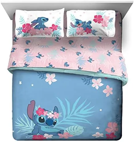 Disney Lilo &amp; Stitch Paradise Twin Comforter Twin Sheets - Super Soft Kids - New