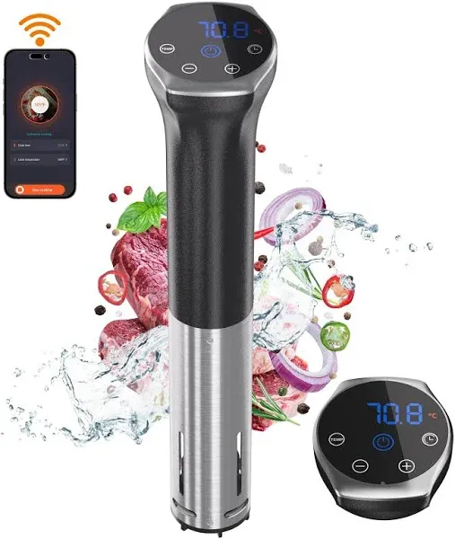 Upesitom Sous Vide Machine 1100W Upgraded WIFI Sous Vide Cooker Ultra-quiet Working Cooker Immersion Circulator with Recipes