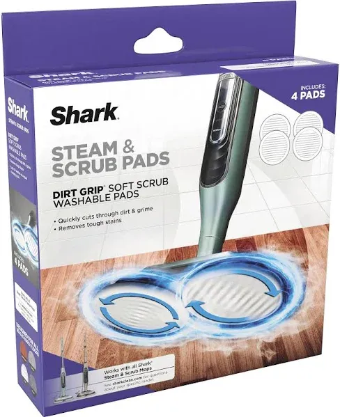 Shark, Grey XKITP7000D Soft 2 Steam & Scrub Dirt Grip Dusting Washable Pads