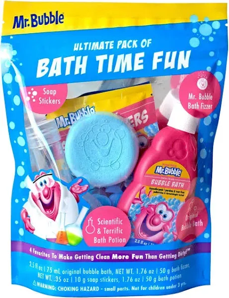 Ultimate Bath Time Fun Pack with Bubble Bath Bath Bomb and Gooey Soap Stickers