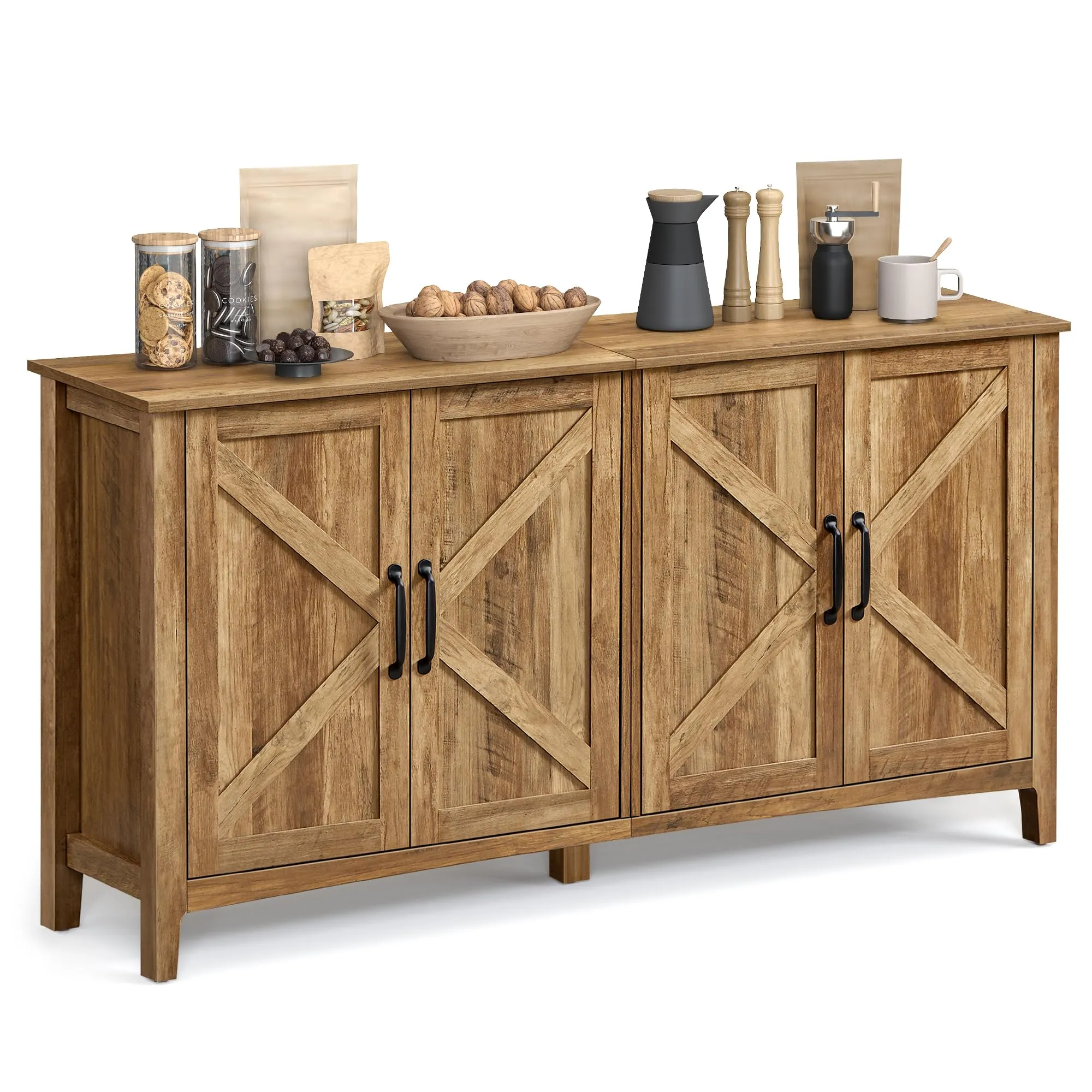 VASAGLE Buffet Cabinet Sideboard Storage Cabinet with Adjustable Shelves